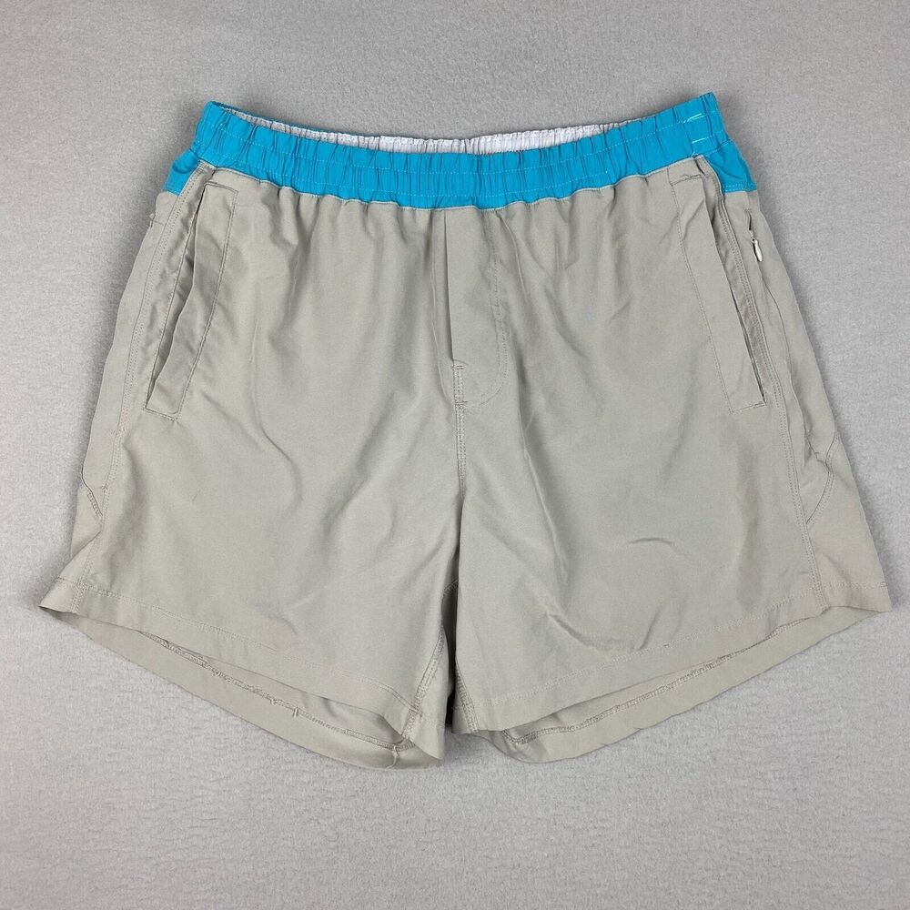 Freeballers By Meripex Mens XXL Active Pull On Shorts Gray Blue Elastic Waist